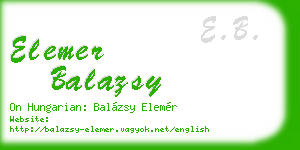 elemer balazsy business card