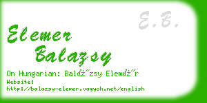 elemer balazsy business card